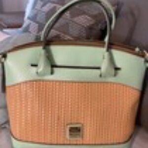 Dooney & Bourke Beacon Woven Domed Satchel Lime Green W Weave NWT